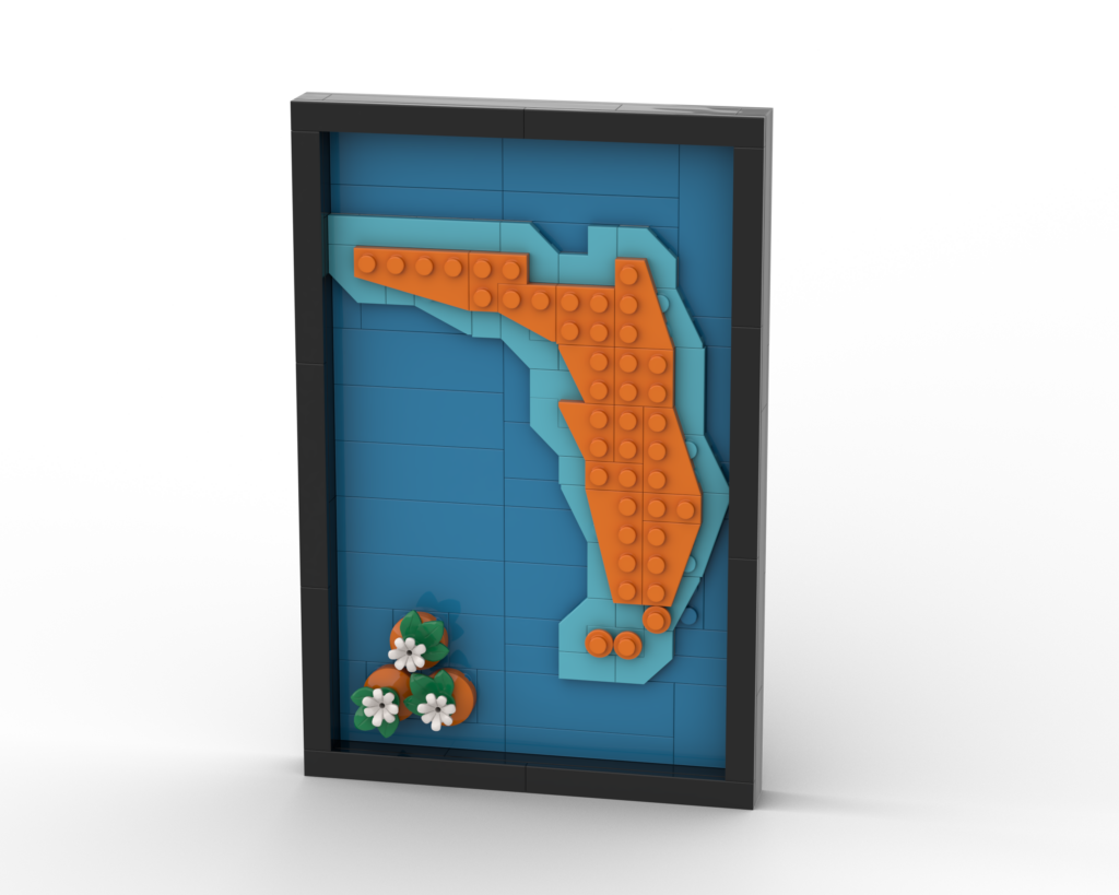 Florida map collectible brick kit by SunBrix Studios